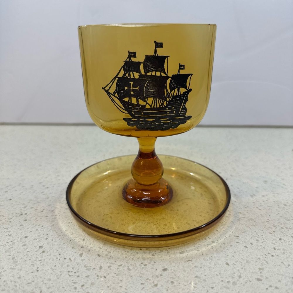 1930s Art Deco Fostoria Glass Company Amber Depression Glass Cigarette Holder